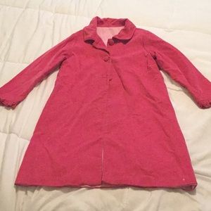 Hot Pink Soft Corduroy Long Dress Coat